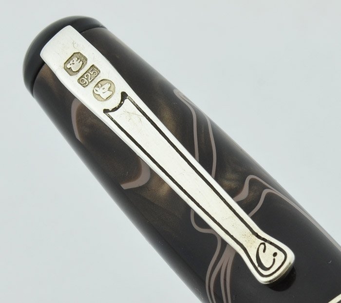 Curtis Australia Fountain Pen Ornate Art Nouveau Sterling, Brown